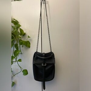 Alexander Wang black pebbled leather crossbody buckle closure bag